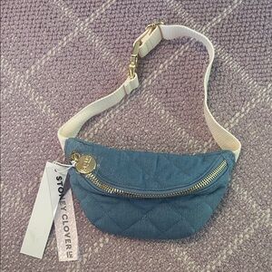 NWT Stoney Clover Lane Kids Blue Quilted Belt Bag